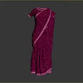 Traditional Fuchsia Sari With Decorative Pink Border And Elegant Drape