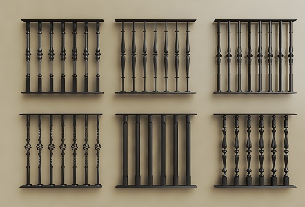 European-style Iron Railing Metal Railing 3d model