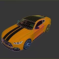 Orange Sports Car with Black Roof Stripes and Modern Exterior Design
