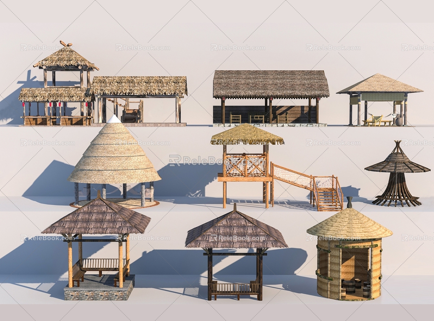 thatched pavilion leisure pavilion landscape pavilion holiday pavilion pavilion rural pavilion garden pavilion model