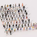 Large Group of People Forming Heart Shape on Plain White Background