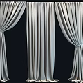 Elegant Gray Textured Curtains Draped And Tied Back Design For Modern Home Decor