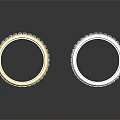 Stacked Gold And Silver Bracelets With Inlaid Decorations On Dark Background With Reflections