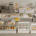 Modern Bread Display Rack Bread Refrigerated Container Bread Shelf Dessert Shop Shelf Bakery Kitchen Equipment 3d model