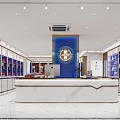 Spacious Specialty Store Interior With Shelves Displayed Products And Counter