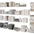 Stacked Books and Magazines Collection Featuring Various Types and Multiple Copies 3d model