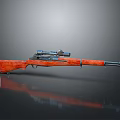 Vintage Bolt Action Rifle With Wooden Stock And Scope Detailed Design