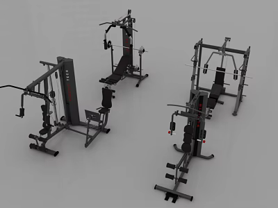 Multi functional Fitness Equipment Including Training Machines And Weight Lifting Racks For Gym Use 3d model