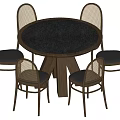 Middle style dining table and chair combination 3d model