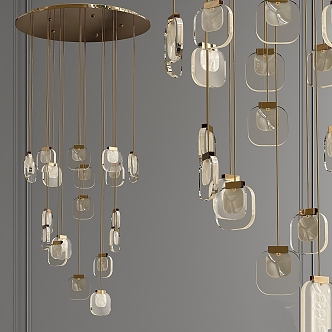 Modern Chandelier Golden Chandelier Ceremony 3d model