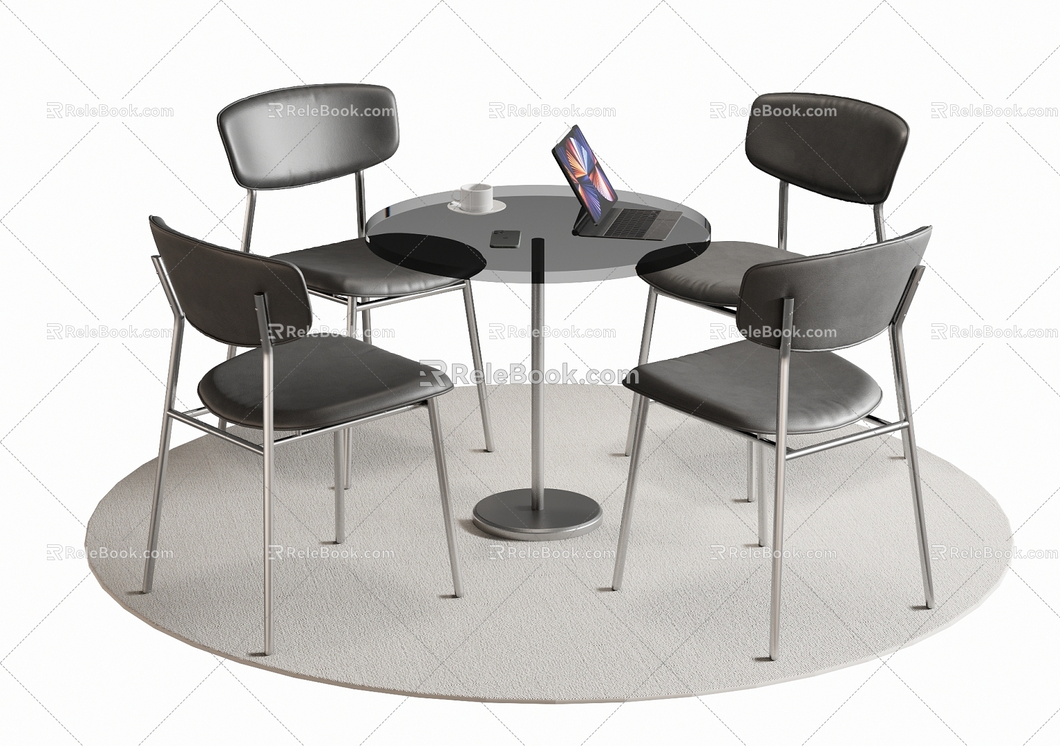 Leisure Table and Chair Negotiation Table and Chair Dining Table and Chair 3d model