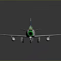 U.S. Air Force Airplane Model Featuring White Body Green Nose And Blue Star Emblem