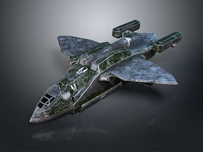 Futuristic Spacecraft With Twin Engine Modules And Sleek Wing Design For Space Missions 3d model