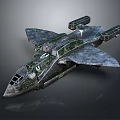 Futuristic Spacecraft With Twin Engine Modules And Sleek Wing Design For Space Missions 3d model