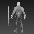 Cartoon Man Gentleman Game Character Game Character Swordsman Alien Character Anime Character Middle-aged Man Suit 3d model