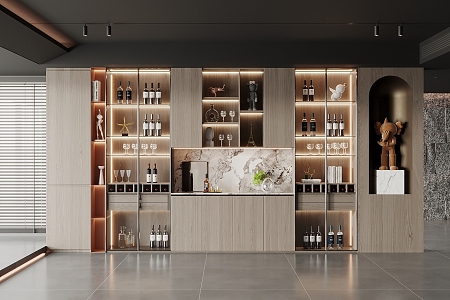 Modern Wine Cabinet 3d model