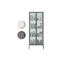 Stylish Sideboard With Glass Doors Metal Frame And Decorative Shelves For Books And Ornaments