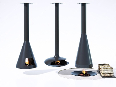 Modern stove fireplace combination model