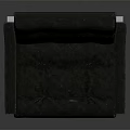 Black Leather Single Sofa With Metal Frame For Modern Living Room