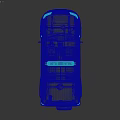White Police SUV Car With Blue Stripes And Emergency Lights On Roof Design