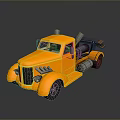 Yellow Vintage Tow Truck With 3D Rendered Design And Rescue Equipment