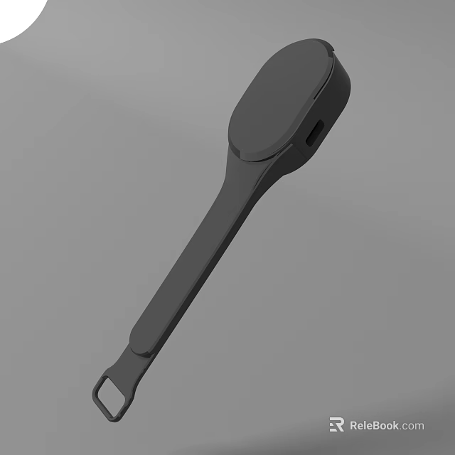 Black Handheld Tool With Long Handle Circular Head And Loop End Design 3d model 