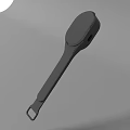 Black Handheld Tool With Long Handle Circular Head And Loop End Design 3d model