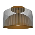 Modern Gold Flush Mount Ceiling Light With Transparent Striped Shade Design 3d model