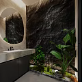 Front Desk Reception Area With Modern Design Wooden Counter And Stylish Chandelier Lighting