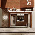 Modern Coffee Shop Facade Design With Wooden Elements And Warm Lighting