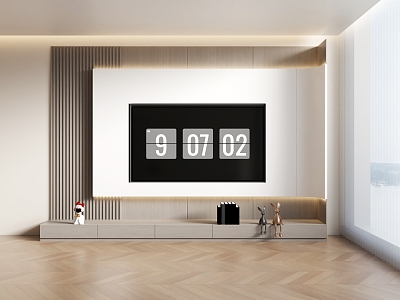 TV background wall black white gray background wall TV cabinet TV wall model