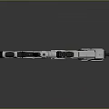 Modern Futuristic Gun With White Black Camouflage And Orange Accents