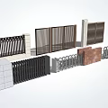 Various Gate Designs Including Metal Sliding And Fencing Models 3d model