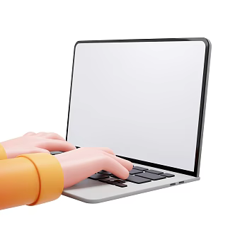 Modern Laptop Cartoon Small Hand Cartoon Laptop 3d model