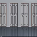 Decorative Swing Doors With Intricate Geometric Patterns For Modern Home Interior Design 3d model