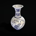 Blue and White Porcelain Vase with Peacock and Floral Patterns Traditional Chinese Decorative Art Piece