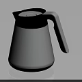 Sleek Modern Electric Kettle With Silver Stainless Steel Body And Black Handle
