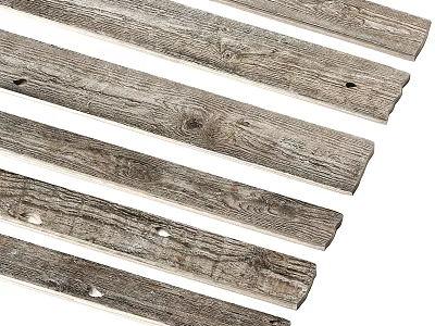 Rustic Wood Planks For Bed Accent Wall Decoration 3d model