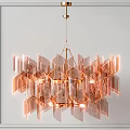 Modern Artistic Geometric Chandelier With Rose Gold Metal Frames And Warm Lighting