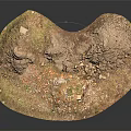 Detailed Sand Terrain Model With Dirt Surface Scattered Stones and Natural Features
