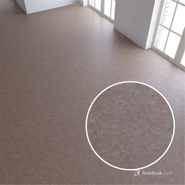 Brown Textured Floor Surface In Interior With Natural Light And Marked Circle 3d model 