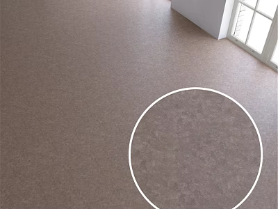 Brown Textured Floor Surface In Interior With Natural Light And Marked Circle 3d model