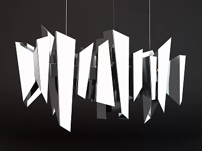 Modern Luxurious Chandelier Design With Geometric Shapes And Metallic Finish 3d model