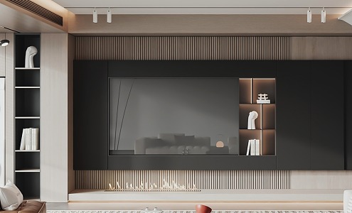 Modern TV Background Wall TV Background Wall Integrated Cabinet Living Room Background Wall 3d model