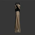 Two Elegant Long Gowns with Fitted Bodice Dark Waistband and Flowy Skirt