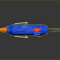 Blue Hot Glue Gun Weapon With Red Trigger Black Cable And Orange Nozzle