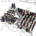 Modern Urban Residential Complex With High Rise Buildings Circular Plaza And Green Spaces