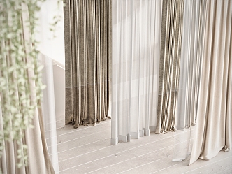 Fabric Curtain Screen Curtain 3d model