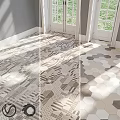 Modern Interior Floor Tiles With Various Geometric Patterns And Hexagonal Designs 3d model