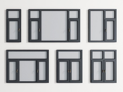 Windows casement windows doors and windows bay windows aluminum alloy windows 3d model